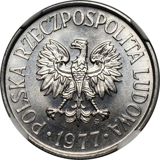 Anverso 50 groszy 1977 MW - valor de la moneda  - Polonia, República Popular