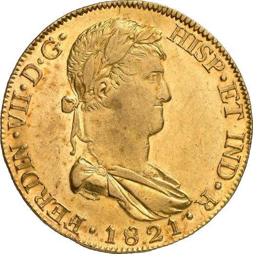 Obverse 8 Escudos 1821 G FS - Gold Coin Value - Mexico, Ferdinand VII