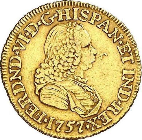 Obverse 2 Escudos 1757 NR J - Gold Coin Value - Colombia, Ferdinand VI