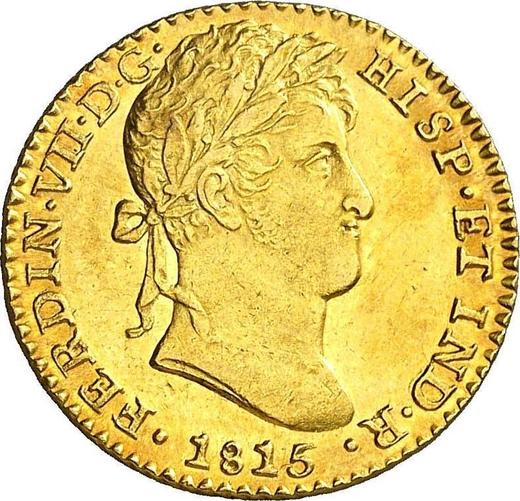 Obverse 2 Escudos 1815 S CJ - Gold Coin Value - Spain, Ferdinand VII