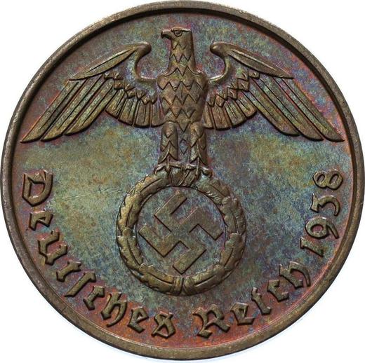 Reverse 2 Reichspfennig 1938 J "Type 1936-1940" -  Coin Value - Germany, Third Reich