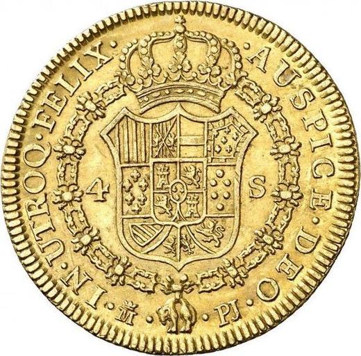 Reverse 4 Escudos 1772 M PJ - Gold Coin Value - Spain, Charles III