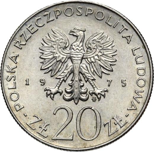 Obverse 20 Zlotych 1975 MW AJ "International Women's Year" Copper-Nickel - Coin Value - Poland, Peoples Republic
