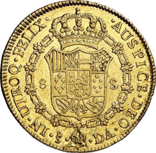 Reverse 8 Escudos 1788 So DA - Gold Coin Value - Chile, Charles III