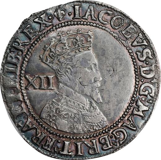 Anverso 1 chelín Sin fecha (1604-1619) "Tercer busto" - valor de la moneda de plata - Gran Bretaña, Jacobo I