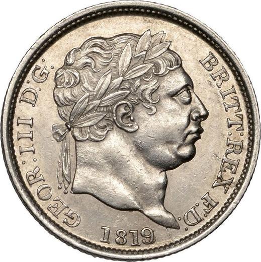 Obverse Shilling 1819 - Silver Coin Value - United Kingdom, George III