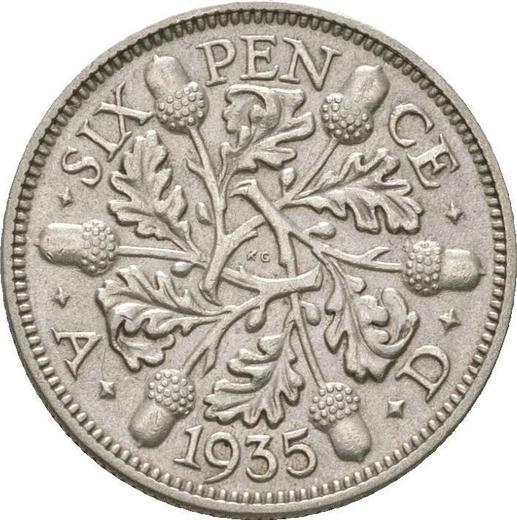 Reverse Sixpence 1935 - Silver Coin Value - United Kingdom, George V