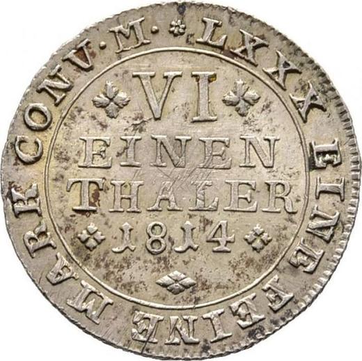Reverse 1/6 Thaler 1814 MC - Silver Coin Value - Brunswick-Wolfenbüttel, Frederick William