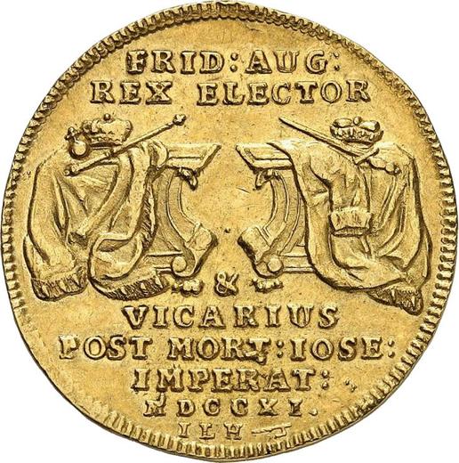 Reverse 3 Ducat 1711 ILH "Vikariat" - Gold Coin Value - Poland, Augustus II