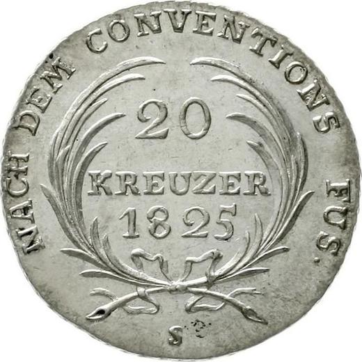 Reverse 20 Kreuzer 1825 S - Silver Coin Value - Saxe-Coburg-Saalfeld, Ernest I