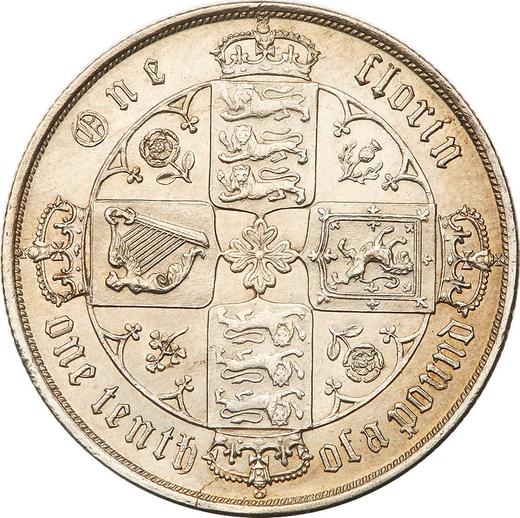 Reverse Florin 1879 "Gothic" - Silver Coin Value - United Kingdom, Victoria