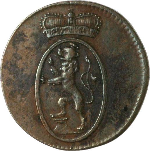 Аверс монеты - 1 пфенниг 1816 года - цена монеты - Рейсс-Грейц, Генрих XIII