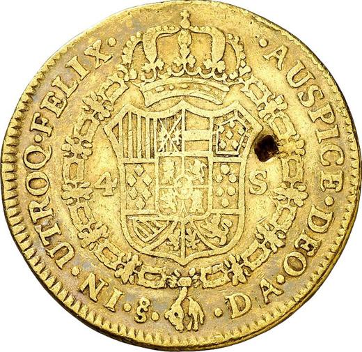 Reverse 4 Escudos 1792 So DA - Gold Coin Value - Chile, Charles IV
