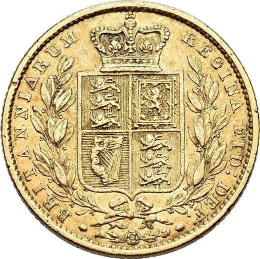 Reverse Sovereign 1855 WW "Shield" "WW" raised - Gold Coin Value - United Kingdom, Victoria