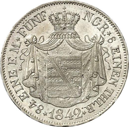 Reverse 1/6 Thaler 1842 G - Silver Coin Value - Saxe-Altenburg, Joseph