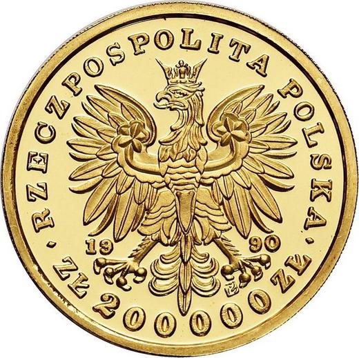 Obverse 200000 Zlotych 1990 "Fryderyk Chopin" - Gold Coin Value - Poland, III Republic before denomination