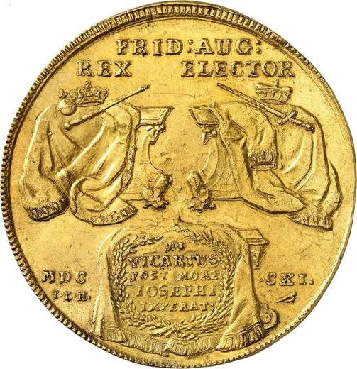 Reverse 8 Ducat 1711 ILH "Vikariat" - Gold Coin Value - Poland, Augustus II