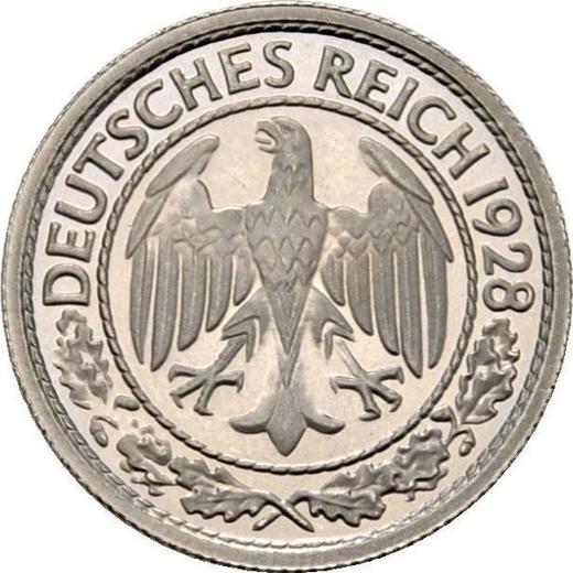 Anverso 50 Reichspfennigs 1928 E - valor de la moneda - Alemania, República de Weimar