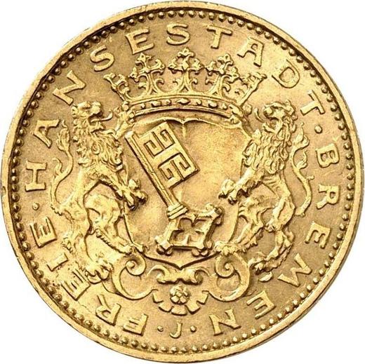 Obverse 20 Mark 1906 J "Bremen" - Gold Coin Value - Germany, German Empire