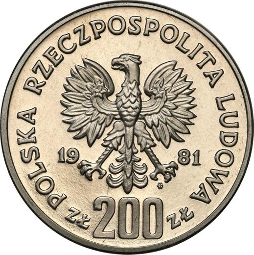 Awers monety - Próba 200 złotych 1981 MW "Bolesław II Szczodry" Nikiel - cena monety - Polska, PRL