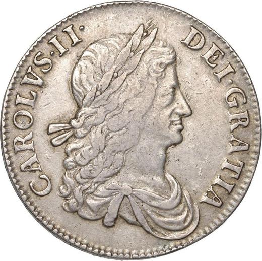 Anverso 1 Corona 1662 "Primer busto laureado" Sin rosa debajo del retrato - valor de la moneda de plata - Gran Bretaña, Carlos II