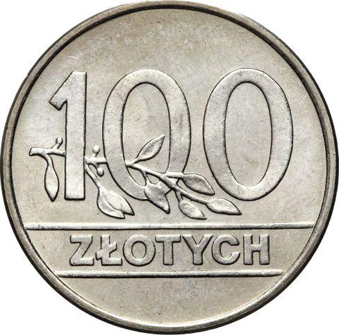Reverse 100 Zlotych 1990 MW -  Coin Value - Poland, III Republic before denomination