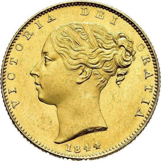 Obverse Sovereign 1844 WW "Shield" - Gold Coin Value - United Kingdom, Victoria