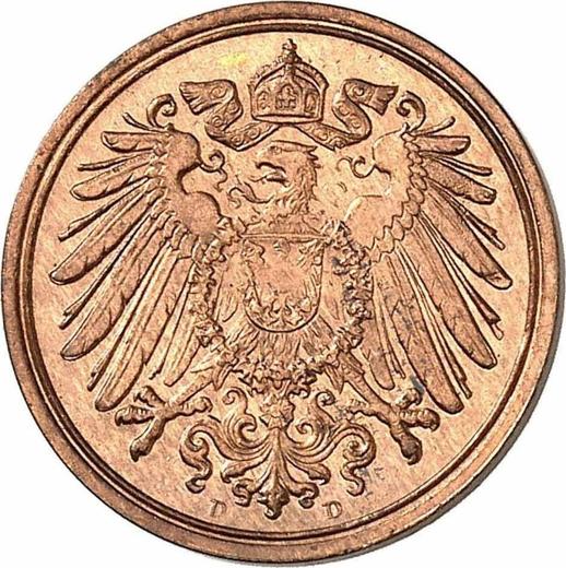Реверс монеты - 1 пфенниг 1906 года D "Тип 1890-1916" - цена монеты - Германия, Германская Империя