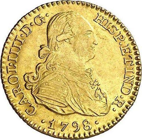 Anverso 1 escudo 1798 M MF - valor de la moneda de oro - España, Carlos IV