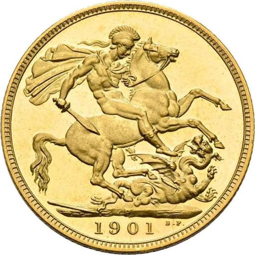 Reverse Sovereign 1901 P "Veiled head" - Gold Coin Value - Australia, Victoria