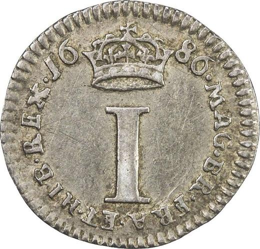 Reverse Penny 1686 - Silver Coin Value - United Kingdom, James II