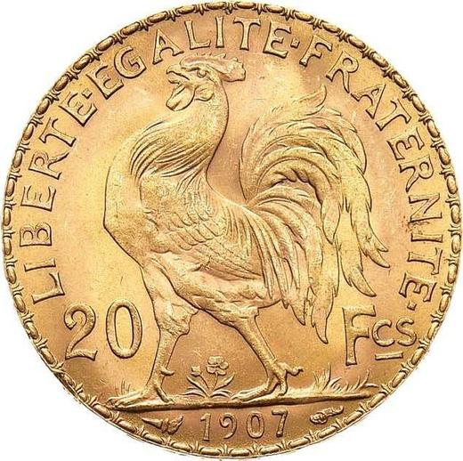 Reverse 20 Francs 1907 "Type 1907-1914" - Gold Coin Value - France, Third Republic