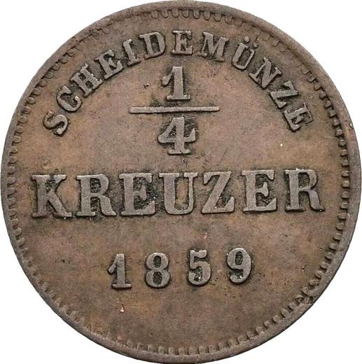 Revers 1/4 Kreuzer 1859 - Münze Wert - Schwarzburg-Rudolstadt, Friedrich Günther