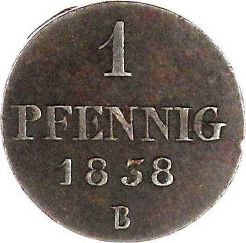Reverso 1 Pfennig 1838 B "Tipo 1837-1846" - valor de la moneda  - Hannover, Ernesto Augusto 