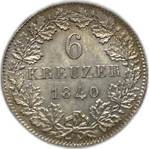 Reverse 6 Kreuzer 1840 - Silver Coin Value - Nassau, Adolphe