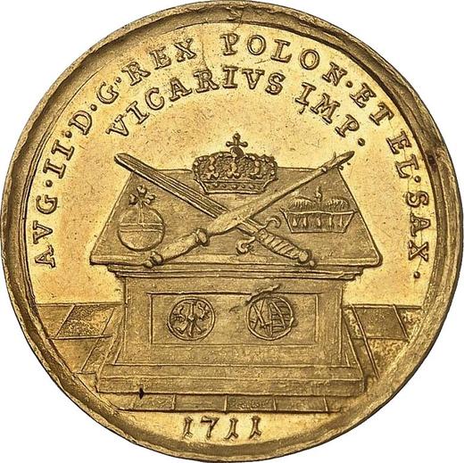 Reverse 2 Ducat 1711 "Vikariat" - Gold Coin Value - Poland, Augustus II