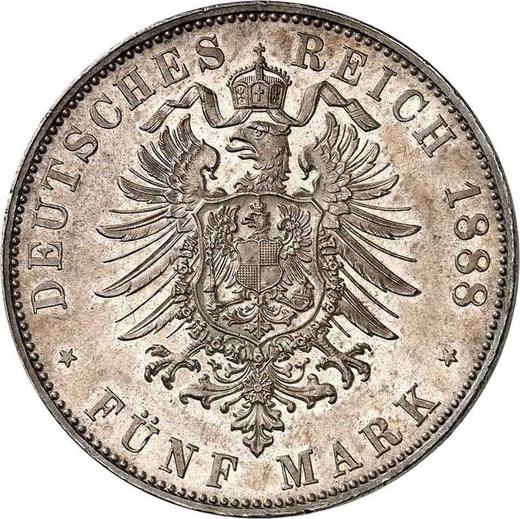 Reverse 5 Mark 1888 G "Baden" - Silver Coin Value - Germany, German Empire