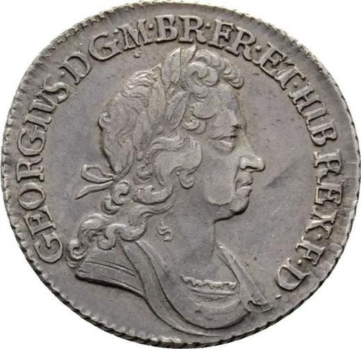 Obverse Shilling 1723 "Second draped bust" Roses and Plumes in angles - Silver Coin Value - United Kingdom, George I