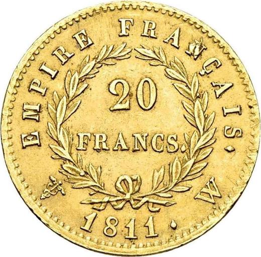 Revers 20 Franken 1811 W "Typ 1809-1815" - Goldmünze Wert - Frankreich, Napoleon I