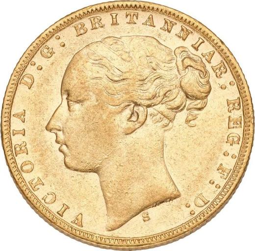 Obverse Sovereign 1874 S WW "St. George" - Gold Coin Value - Australia, Victoria