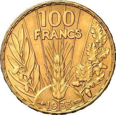 Reverse 100 Francs 1933 "Type 1929-1936" - Gold Coin Value - France, Third Republic