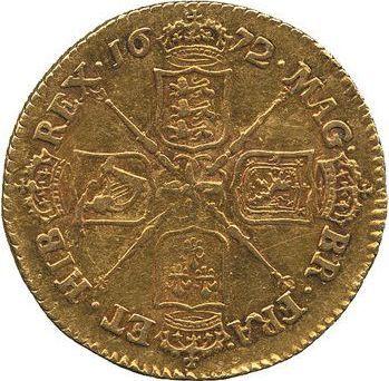 Reverse Guinea 1672 "Third laureate bust" - Gold Coin Value - United Kingdom, Charles II