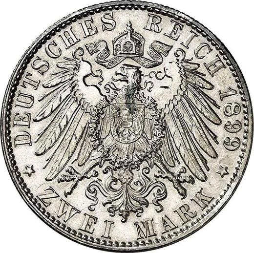 Reverse 2 Mark 1899 J "Hamburg" - Silver Coin Value - Germany, German Empire