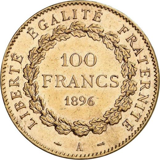 Реверс монеты - 100 франков 1896 года A "Тип 1878-1914" - цена золотой монеты - Франция, Третья республика