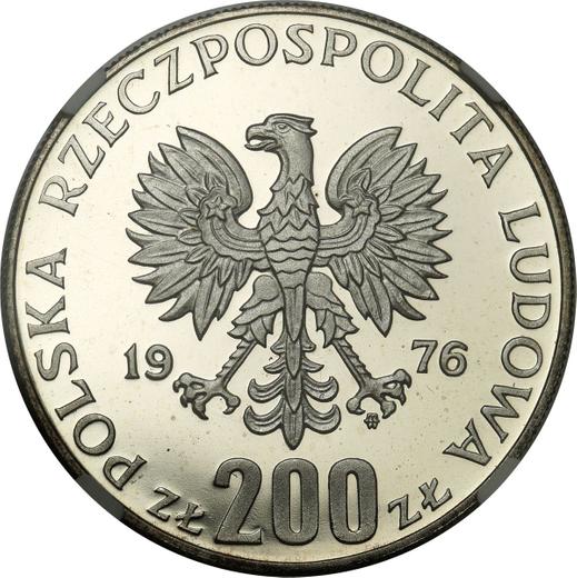 Anverso Pruebas 200 eslotis 1976 MW "Juegos de la XXI Olimpiada de Montreal 1976" Plata - valor de la moneda de plata - Polonia, República Popular