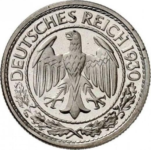 Obverse 50 Reichspfennig 1930 D -  Coin Value - Germany, Weimar Republic