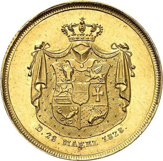 Revers 5 Taler 1828 "Besuch der Münzstätte" - Goldmünze Wert - Mecklenburg-Schwerin, Friedrich Franz I
