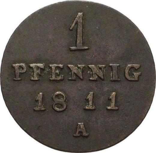 Reverso 1 Pfennig 1811 A - valor de la moneda  - Prusia, Federico Guillermo III