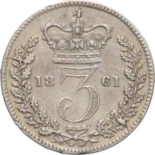 Reverso 3 peniques 1861 - valor de la moneda de plata - Gran Bretaña, Victoria