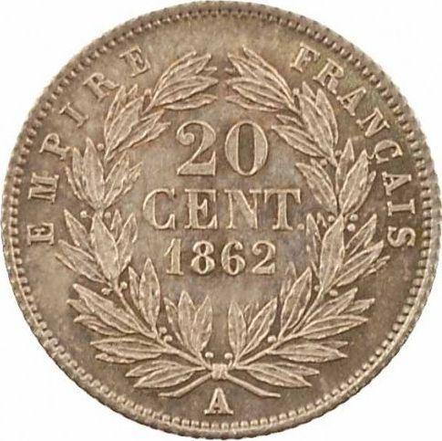 Reverse 20 Centimes 1862 A "Type 1853-1863" - Silver Coin Value - France, Napoleon III
